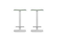 pack 2 taburetes 63 cm  asiento verde estructura blanco