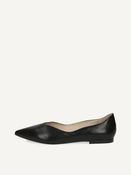 CAPRICE Ballerina, black, made of Leather with Block heel, Size 36