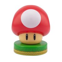 paladone lampara 3d seta super mario bros nintendo 10 cm luz rojiza funciona con pilas aaa
