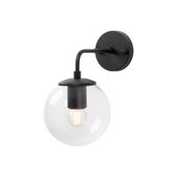 lampara de pared viran-10900 negro metal vidrio 15x27x25