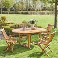 salon de jardin de madera teca maciza aceitada 48 pers
