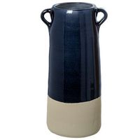 jarron azul oscuro brillo y gris mate