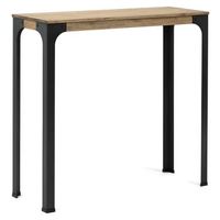 mesa alta bristol 70x70x108cm en madera maciza de pino acabado vintage estilo industrial