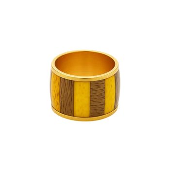 Juego de 4 servilleteros de acero amarillo y dorado D4