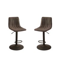 lote de 2 taburetes de tela marron cm 45x45 91h