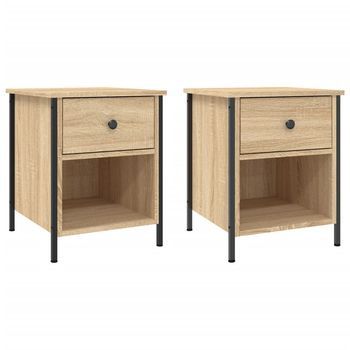 Mesitas Noche 2 Uds Madera Ingeniería Roble Sonoma 40x42x50 Cm Vidaxl