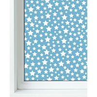 panorama vinilo ventanas azul 120x300cm estrellas