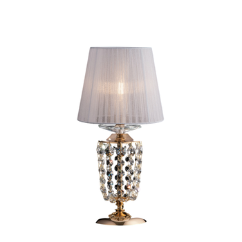 Lámpara De Mesa Mozart De Hierro Y Latón Dorado Con Pantalla De 1 Luz H.40 Ø20 Bl189-lt-or