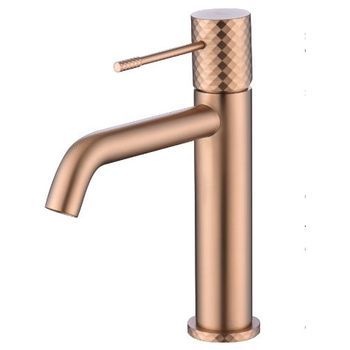 Monomando Lavabo Oro Rosa Cepillado Serie Génova