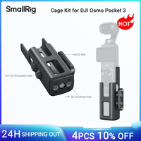 kit de jaula smallrig para dji osmo pocket 3 media jaula utilizada con mango de bateria pocket 3 con orificio roscado y localizacion de 14-20 5117