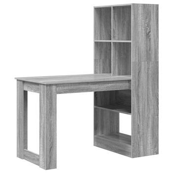 Escritorio Gris Sonoma Madera De Ingeniería 122 X 67 X 145 Cm Vidaxl