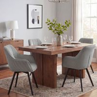 silla de comedor giratorio en pana gris