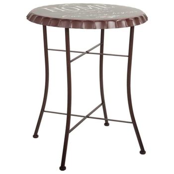 Mesa redonda de metal negra d60x71h cm