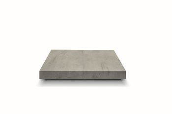 Mesa de centro de madera, acabado gris, base negra, convertible 120x80