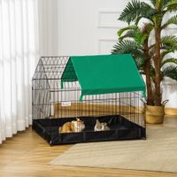 pawhut jaula para animales pequenos con 2 puertas 90x75x75 cm negro y verde