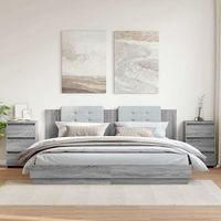 mesitas de noche 2 uds - mueble de dormitorio - madera contrachapada - gris sonoma 40x35x625cm