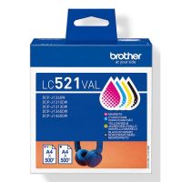 cartucho de tinta brother lc521val multipack negrocianmagentaamarillo 500 paginas