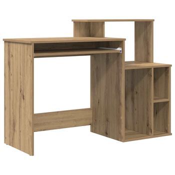 Escritorio - Mesa De Ordenador Con Almacenamiento Con Estante Roble Artisan