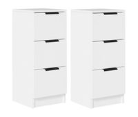 vidaxl aparadores 2 uds madera contrachapada blanco 30x30x70 cm