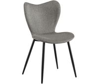 silla de comedor maika tela gris 58x50x80 cm