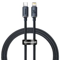 baseus cable de carga rapida y tarnsmision de datos tipo-c a lightning 20w negro