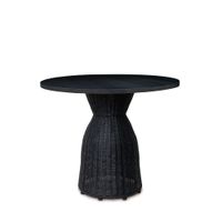 mesa redonda de rattan en color negro