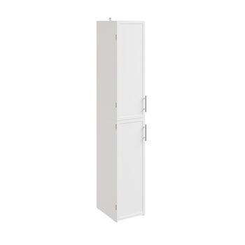 Armario Alto De Baño Blanco 30.0x40.0x180.0 Cm Con 6 Cajones Y 2 Puertas Bzr243-w