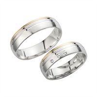 alianzas oro amarillo y blanco con diamantes ancho 55 mm