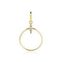 colgante circulo de mujer en oro 9 quilates con circonita