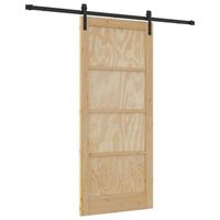 puerta corredera natural y negro 86 x 1985 cm vidaxl