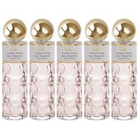 pack de 5 eau de parfum mujer saphir limit vida pink 200 ml