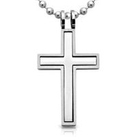 colgante en forma de cruz de acero inoxidable con cadena