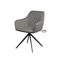 silla de comedor tapizada gris oscuro giratoria a 180