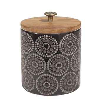 Tarro de cerámica negro Alt. 11 cm