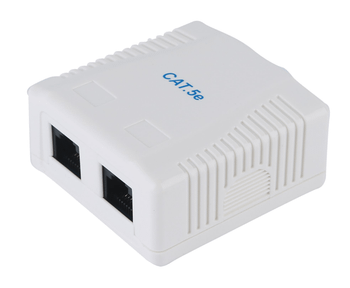 ROSETA DE SUPERFICIE CATEGORIA 5e 2 HEMBRAS RJ45 COLOR BLANCO