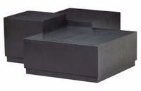 set de 3 mesas de centro cuadradas en mdf negro mate