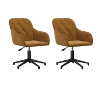 vidaxl sillas de comedor giratorias 2 unidades terciopelo marron