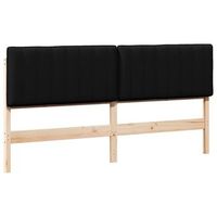 cabecero tapizado marron y negro 200 cm madera de pino macizo vidaxl