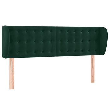 Cabecero Cama | Panel De Cabecera De Terciopelo Verde Oscuro 147x23x78/88 Cm