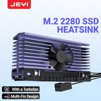 jeyi-disipador de calor m2 ssd con turboventilador silencioso radiador 2280 nvme de aleacion de aluminio enfriador eficiente de pc con almohadilla termica de silicona