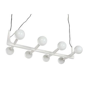 Lampara Techo Metal Cristal 110x45x120 Bola Blanco