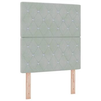 Cabecero De Terciopelo Argyle Gris Claro 80 Cm Terciopelo