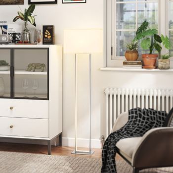 Lámpara De Pie Moderna 150 Cm Con Pantalla De Tela Homcom