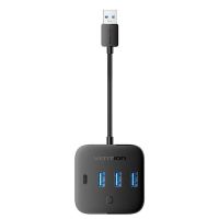 vention chz hub cargador 5-en-1 usb30 3usb-ausb-c carga rapida usb-c 32 gen1 5gbps adaptador de escritorio con luz rg