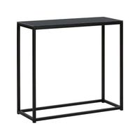 consola de vidrio templado negro 80 x 30 cm efecto cemento base de metal dorris