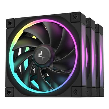 Ventilador DeepCool FL12-3 in 1 12 cm Negro Pack 3 Unidades Rodamiento FDB