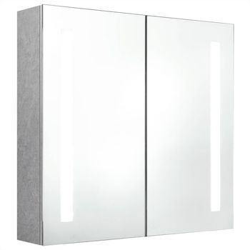 Armario De Baño Con Espejo Led Gris Hormigón 62x14x60 Cm Vidaxl