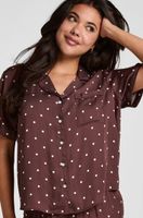hunkemoller chaqueta de pijama satin marron