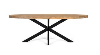 Mesa de comedor con tapa ovalada en madera de mango maciza 200 cm