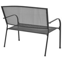 banco de jardin  banco de exterior  silla de jardin de acero y malla gris antracita 108 cm